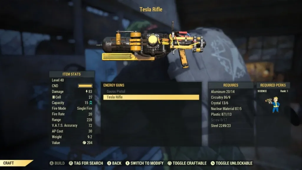 Fallout 76 Tesla Rifle