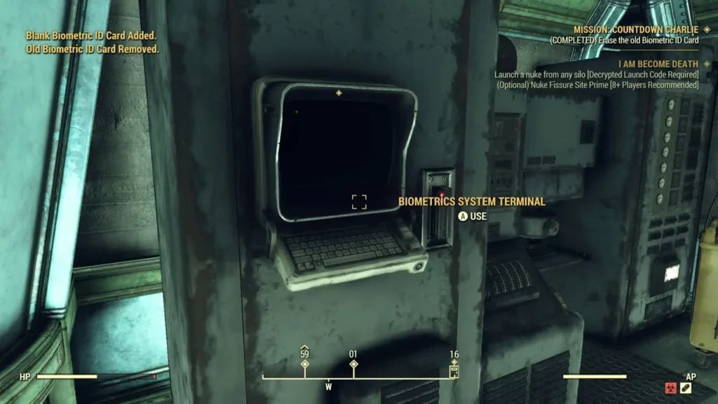 Fallout 76 Biometric Scanner